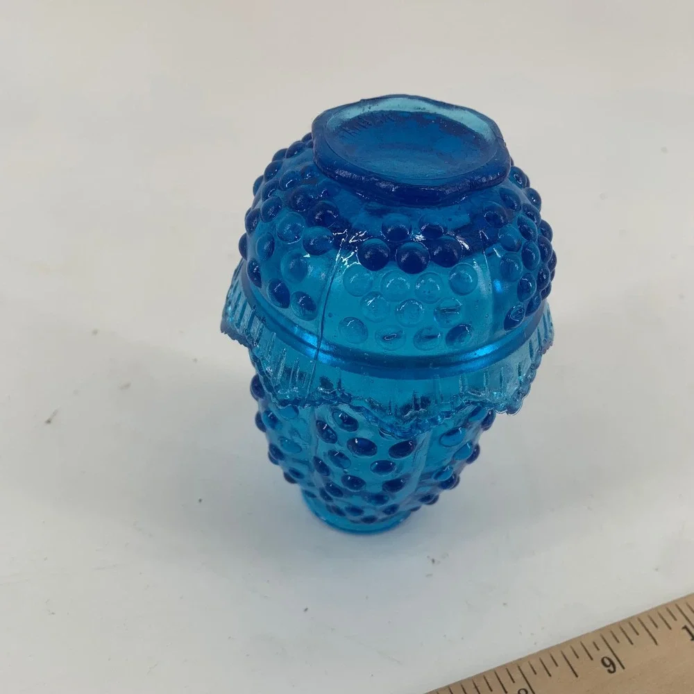 Vintage Blue Hobnail Glass Fairy Lamp Two Piece Votive Candle Holder Taiwan